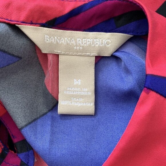 Banana Republic Women’s Medium Multi Color Geometric Sleeveless Blouse Top - Picture 8 of 9